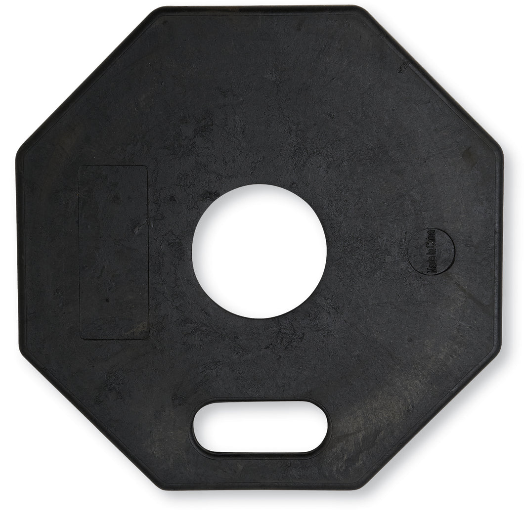 11Lbs Black Rubber Octagon Delineator Base - Style #328