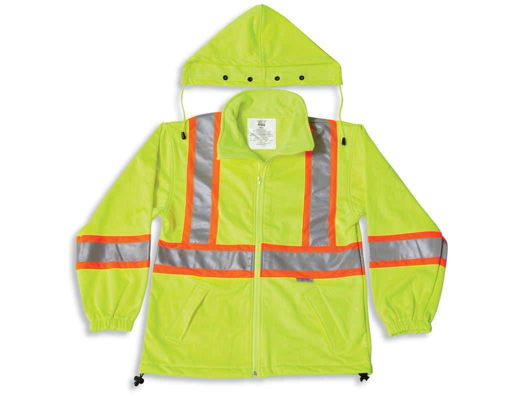 Soft Shell Polyester Water Resistant Jacket with Detachable Hood - Style #470