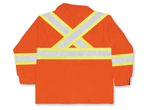 Orange Nylon Heavy Duty Rain Jacket w Fleece Lining - Style #700Fleece